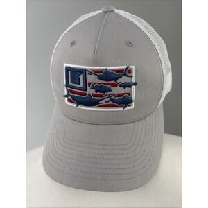 Huk Trophy Flag Trucker Hat Light Grey Mens One Size